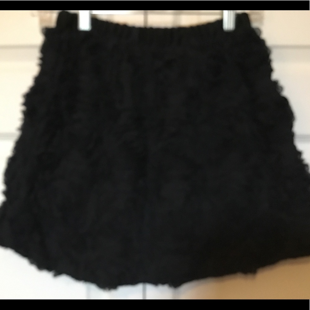 CHEROKEE Girls Black Textured-Roses Mini-Skirt Lg